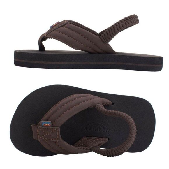 Rainbow Toddler Boy's Grombow Flip Flop Sandal W/ Backstrap - Brown - Picture 1 of 12